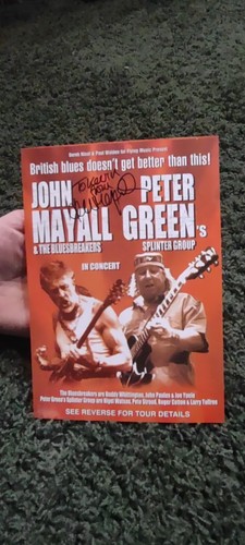 Folleto de concierto de John Mayall y Peter Green firmado por John Mayall - Imagen 2 de 2