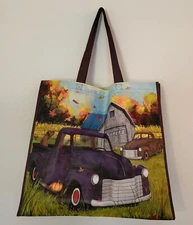Shopping Bag Reusable Truck Trucks Lab Dog Pumpkin Fall Home Goods Homegoods 
