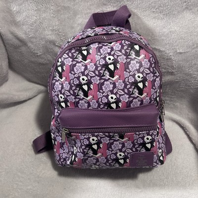 DISNEY Bioworld Mini Backpack Nightmare Before Christmas Purple Jack & Sally NWT
