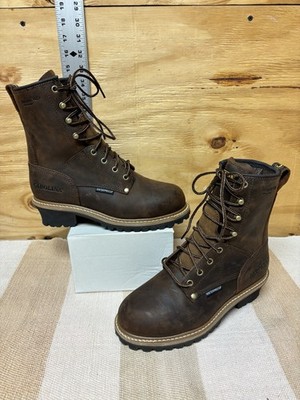Carolina Men s Steel Toe Leather Logger Boots Brown ~ 7.5M