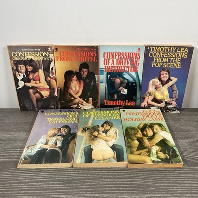 7 x Confessions Books Timothy Lea & Jonathan May | Vintage Sleaze 1974/75