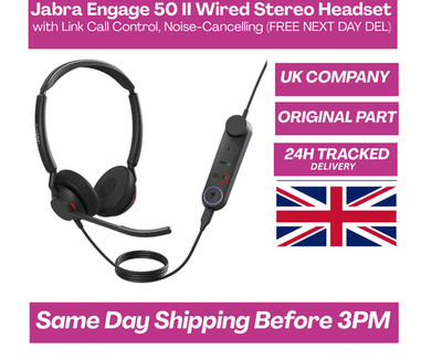 Jabra Engage 50 II Wired Stereo Headset with Link Call Control, Noise-Cancelling