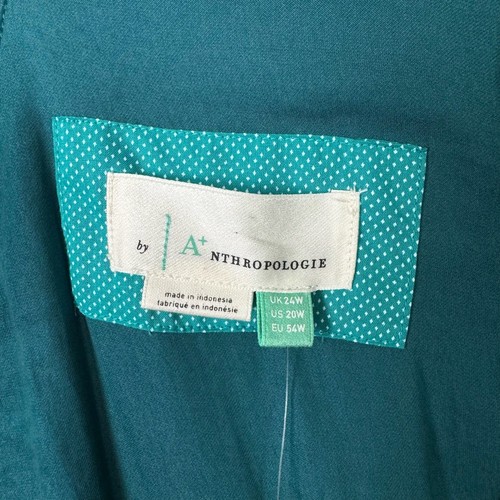 By Anthropologie Plus 20W NWT Gwendolyn Teal Long Puff Sleeve Hi Low Maxi Dress - Imagen 10 de 11