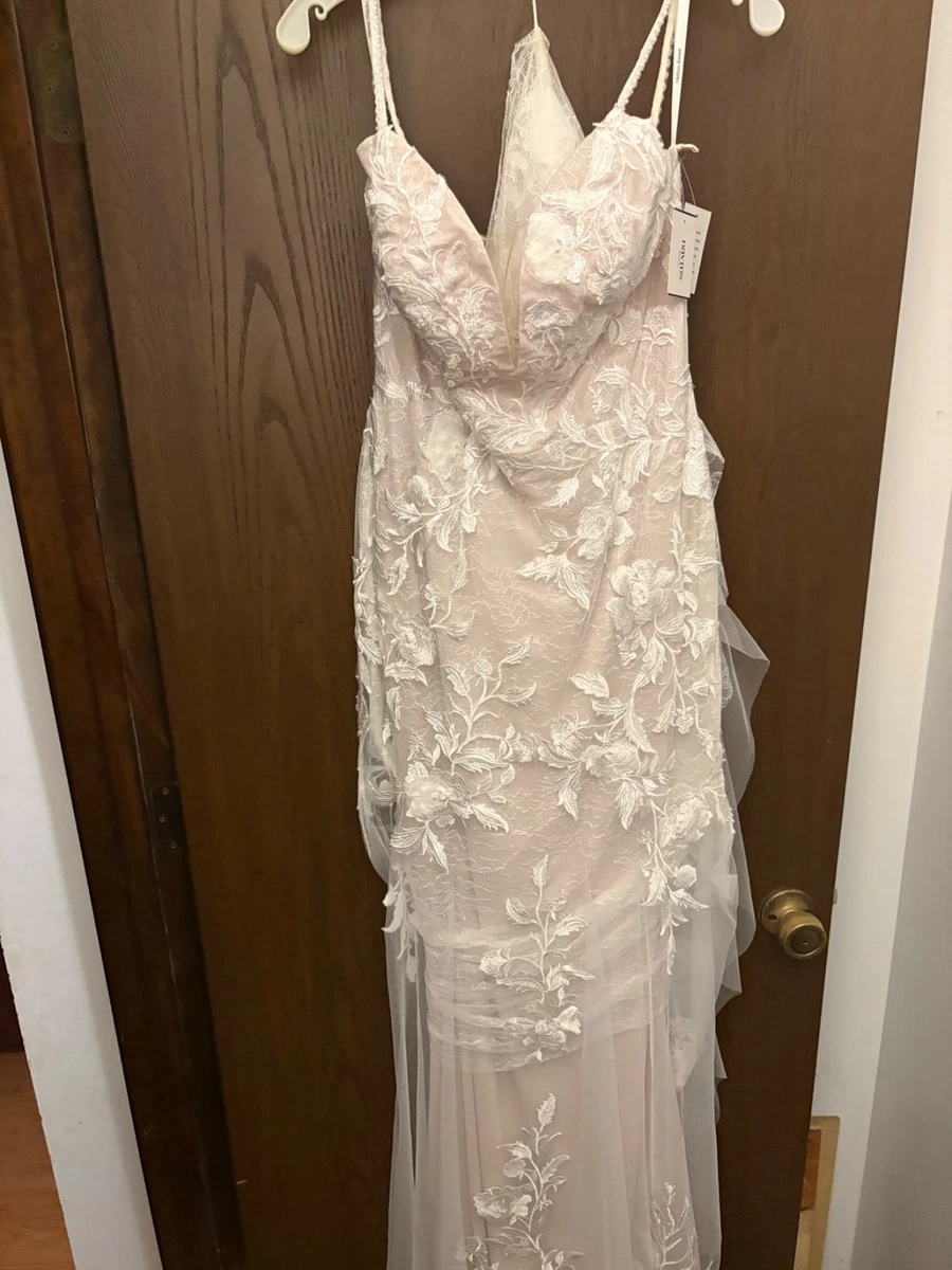 ebay designer wedding dresses Designer Wedding Dress Bridal Gown Champagne Detachable bishop sleeves 2-28W