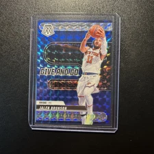 2024-25 Panini Mosaic Jalen Brunson Give and Go Silver Mosaic Prizm #11 Knicks
