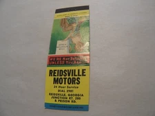Reidsville Motors Vintage Auto Service Reidsville Georgia 24 Hr Matchbook