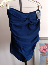 Navy Swimsuit Sz 16 NWT Kona Sol Women's Removable Straps Tummy Control 40 MSRP