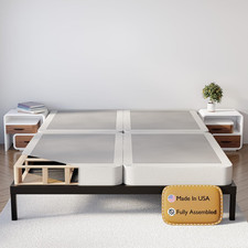 Box Spring Bed Base King Size, 4-Inch Wood Mattress Foundation   Amish Made in U