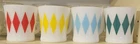 Vtg Fire King Diamond/Harlequin Milk Glass D Handle Mug Set MOVING SALE!
