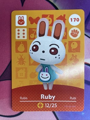 Ruby #170 Animal Crossing Amiibo Card Authentic Series 2 MINT NEVER SCANNED