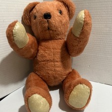 Vintage Rust Colored Teddy Bear With Jointed Arms And Legs Hard Nose Glass Eyes