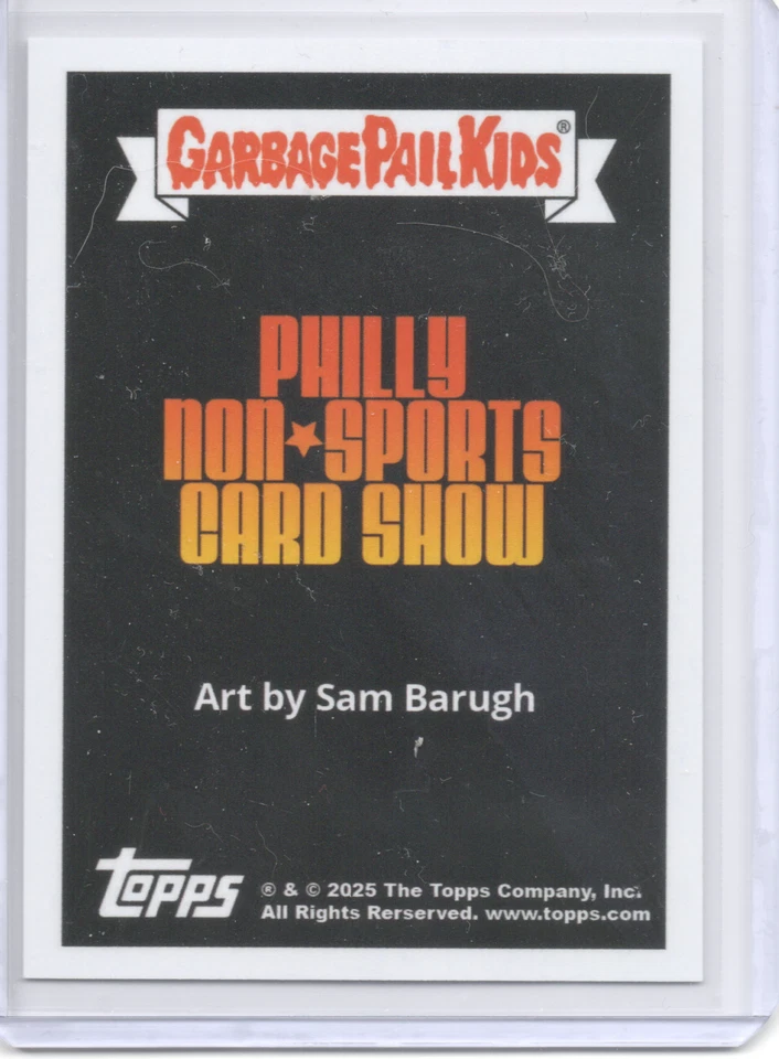 2025 Topps Garbage Pail Kids Philly Show Exclusive Promo Card Sleazy Sam Barugh - Image 2 of 2