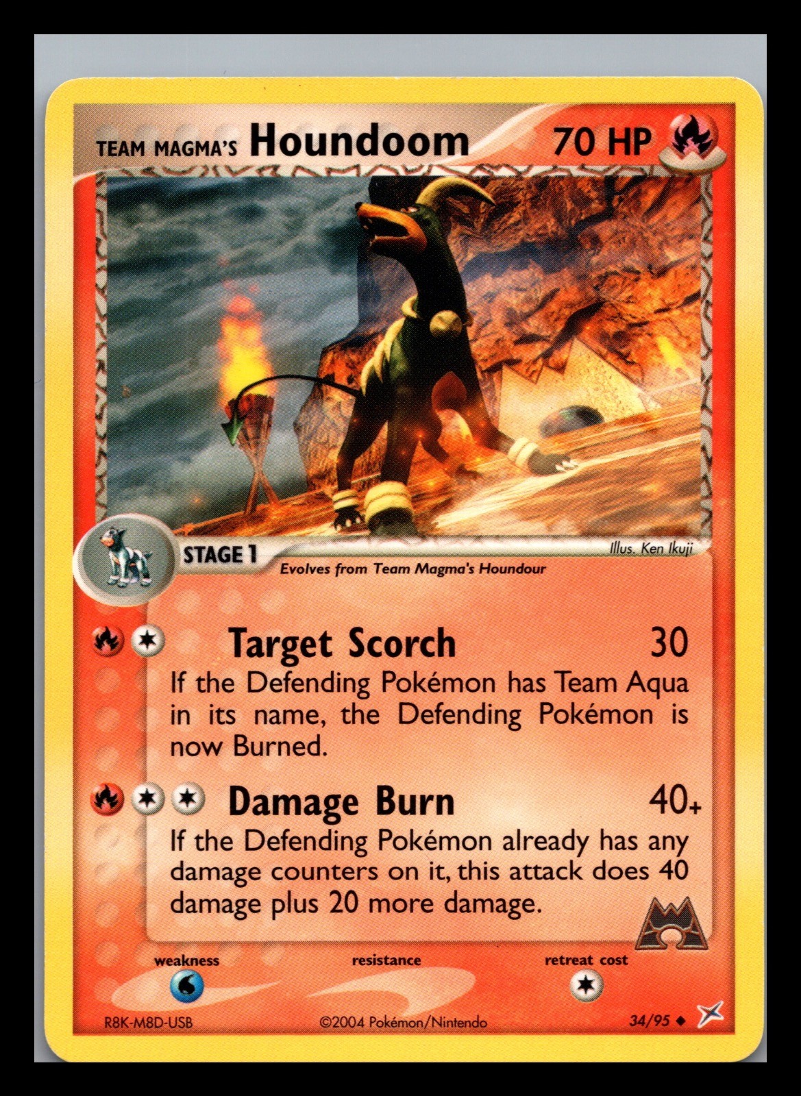Team Magma's Houndoom 34/95 Uncommon Team Magma vs Team Aqua Pokemon Near Mint