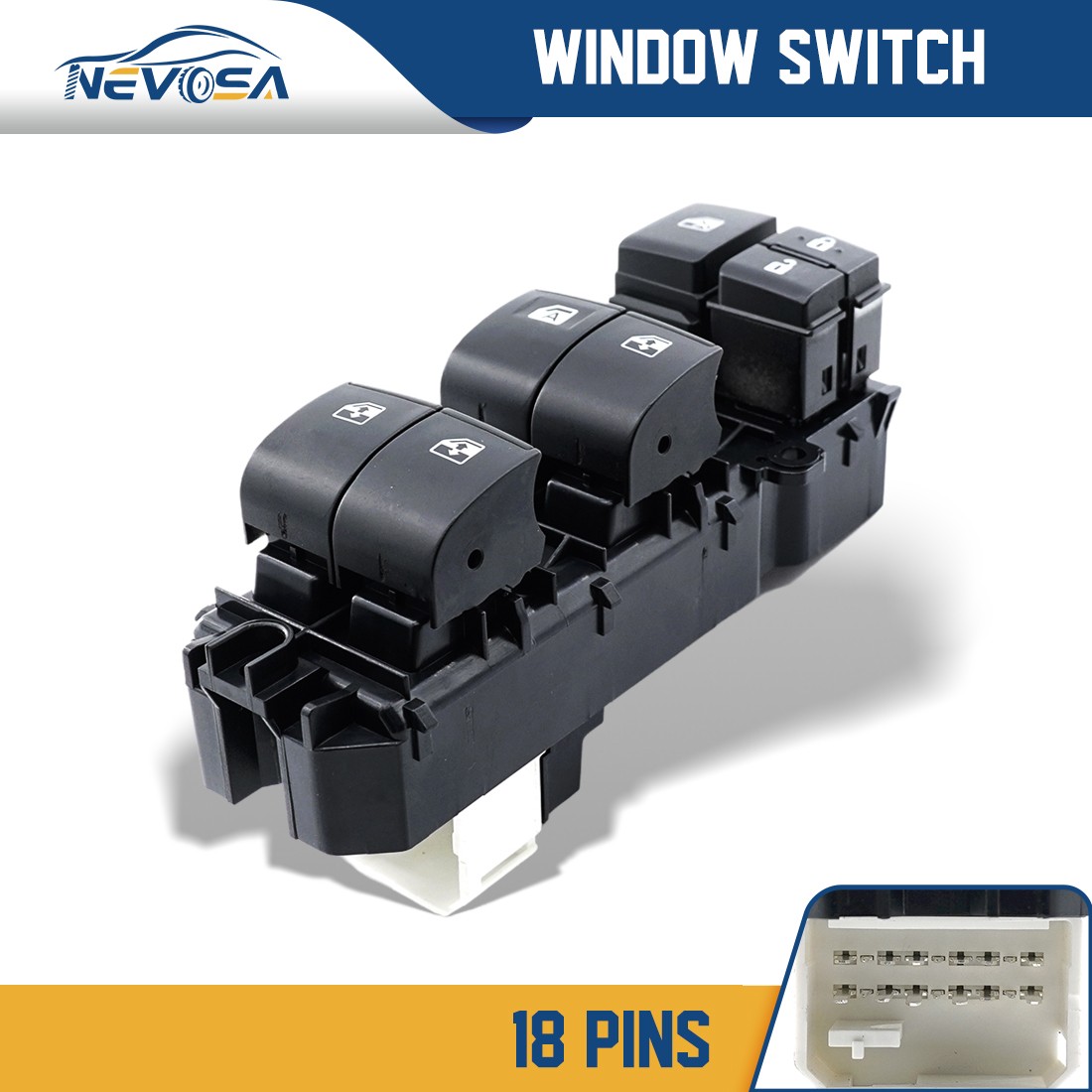 K☆1018 ほたる Power Window Control Switch Driver Side for 2015-2019 Toyota Hilux