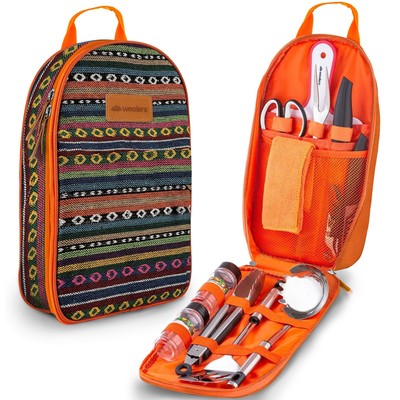 12 Piece Camp Kitchen Cooking Utensil Set Travel Organizer Grill Accessories ...