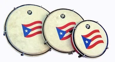 DP Music Set de Panderos - Pleneras PVC Drums with Puerto Rico Flag - Design.