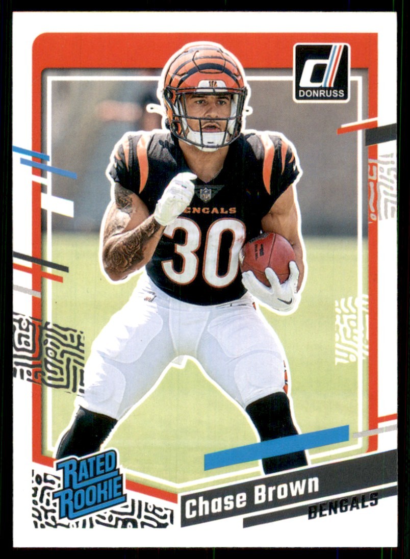 2023 Donruss Rated Rookie Autographs Orange Chase Brown Cincinnati Bengals #318