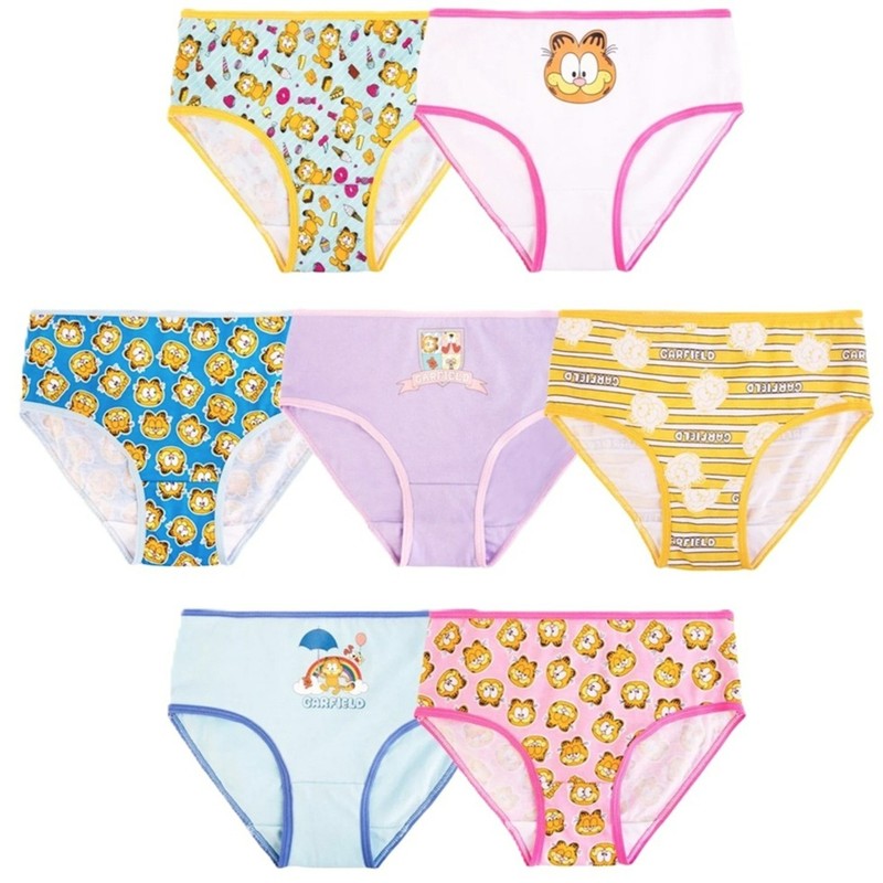 Nickelodeon GARFIELD Girl's size 4 BRIEF PANTIES 7-Pair COTTON ~ New in Package