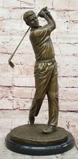 Male GOLFER Sports Memorabilia Golf Club Art PGA Bronze Marble Statue Figurine