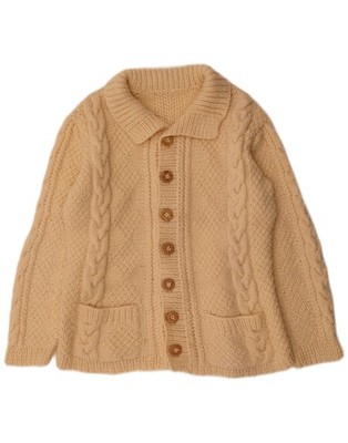 Vintage Herren Strickjacke Pullover Large Beige CN02