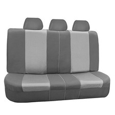 Universal Fit Car Seat Covers   Rear Bench Seat Cover Set with Rear Set - Gray
