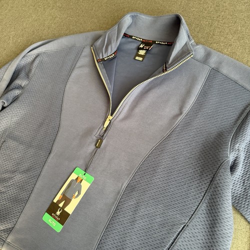 Spyder Active Damen blau 1/4 Zip Pullover Oberteil XL Relaxed Fit kurze Taschen neu - Bild 9 von 20