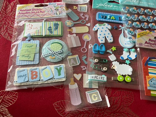 LOT #969 BABY BOY 3D STICKERS JOLEE'S KAREN FOSTER - RARE LOT - Picture 2 of 3