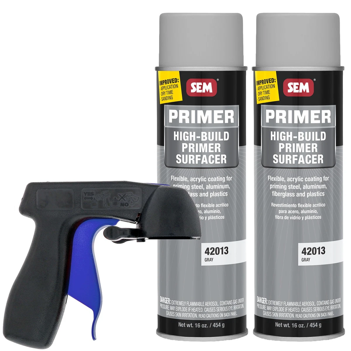 SEM 42013 High-Build Primer Surfacer – Gray, 2 Cans – Professional Auto Body Filler Primer