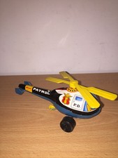 Kyoei Vintage 5.5" Friction POLICE PATROL Helicopter Tin Litho Made in Japan