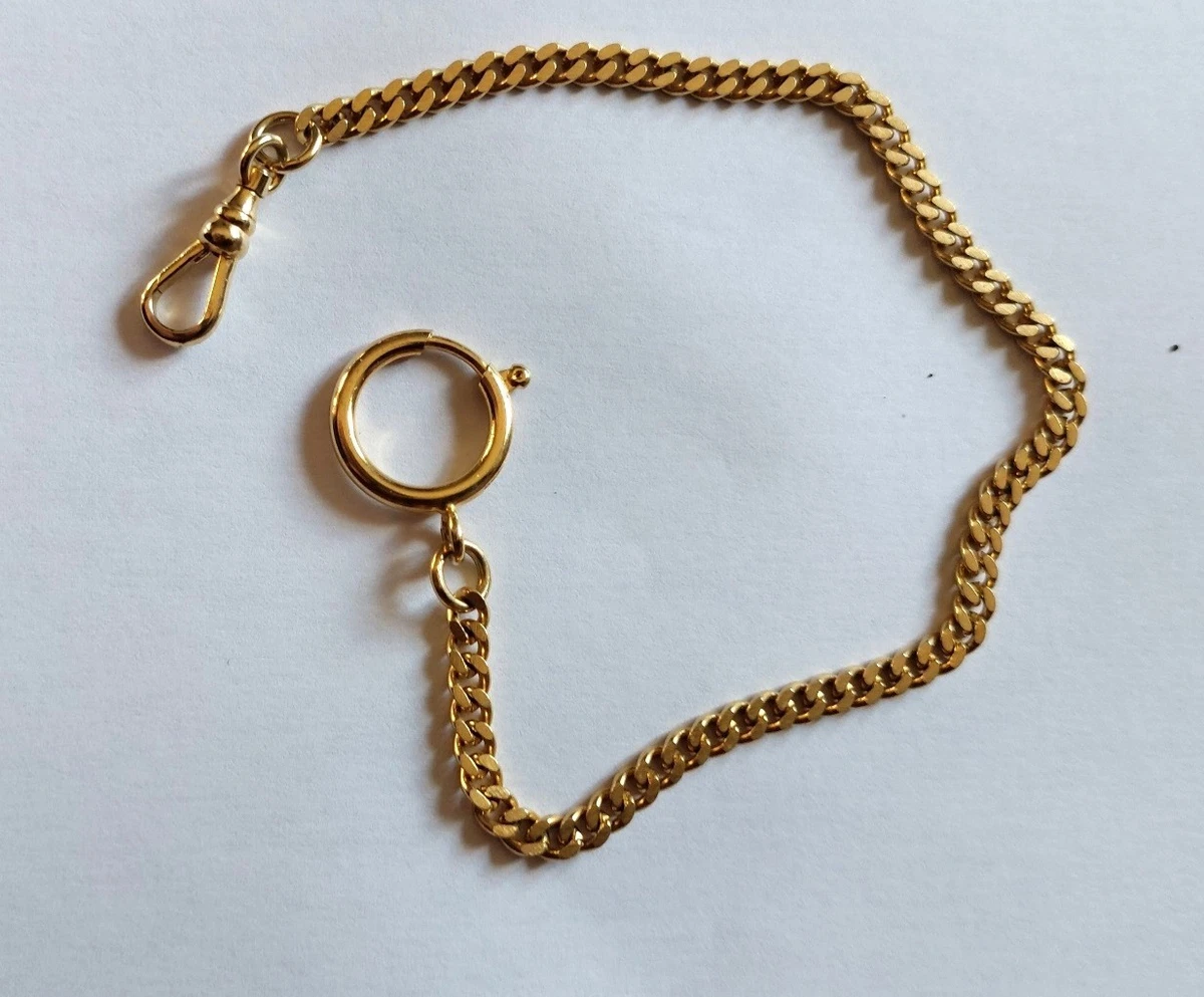 Ancienne Chaîne De Montre Gousset – MH – Plaqué Or Rose Double
