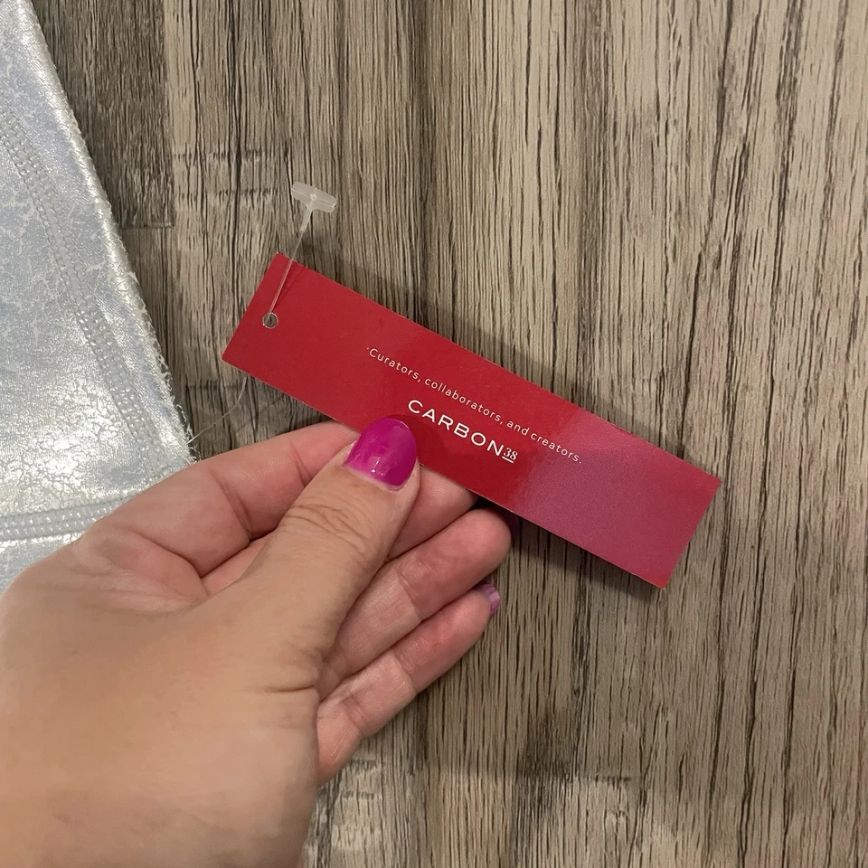 NUEVO CON ETIQUETAS Carbono 38 Plata Crackle Foil Leggings Metálicos Gimnasio Entrenamiento Pantalones Atléticos M Foto 3 de 4