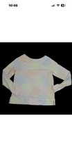 Maurices Pastel Clouds Crew Neck Lightweight Slub Cotton Sweatshirt, Medium