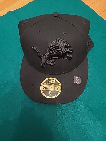 New Era 59Fifty Fitted Low Profile Cap - Black NFL D.LIONS Size 8