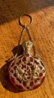 Antique Palais Cranberry-ruby red Glass Scent Bottle Chatelaine 19thc FREE POST