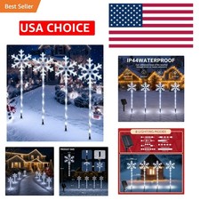 4 Pack Solar Snowflake Lights for Enchanting Christmas Pathways - Waterproof