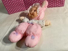 VTG. 1991 FISHER PRICE PINK PUFFALUMP KIDS GIRL DOLL W/BUNNY EARS, 14 IN.