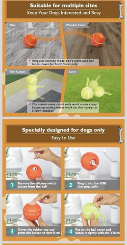 PetDroid Interactive Dog Toys Dog Ball2025 Newly Upgraded Durable Motion Active - Picture 4 of 5