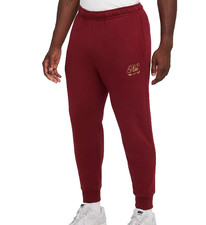 Vintage Nike Sportswear Club Joggers Mens M Sweatpants Fleece Burgundy Gold Logo