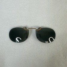 Vintage Polaroid Clip On Sunglasses Plastic Lenses Gold Tone Parts Pilot Style