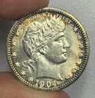 1904 Barber Quarter Uncirculated Details Lightly Cleaned