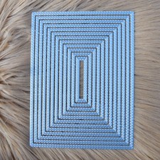 Large Rectangle Double Stitched Nesting Metal Cutting Dies 12pc Card Craft H7