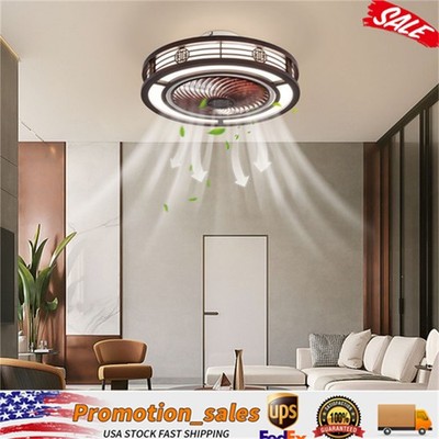 20'' Ceiling Fans+Light,Flush Mount Fandelier +Remote, Dimmable/Wind Speed/Timer