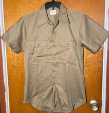 Vintage BIG MAC Penn-Prest Shirt Mens Medium Khaki Short Sleeve Work JCPenney