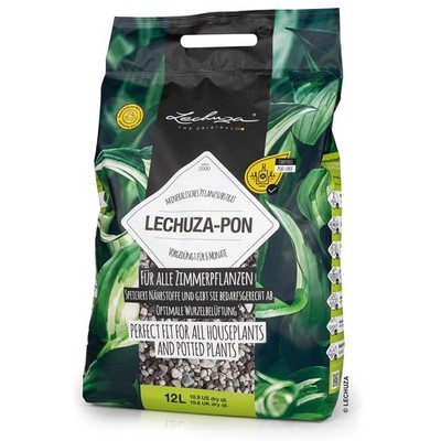LECHUZA-PON Pflanzsubstrat für Zimmerpflanzen und Drainage, 12 Liter