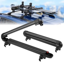 Bougerv 2 Pcs 28 Ski Rack Snowboard Carriers Top Holder Roof Rack Lockable