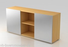 Sideboard 160 cm breit Aktenschrank Schiebetürenschrank Büroschrank Schiebetüren