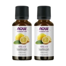 2 x NOW 100 PURE Lemon Essential Oil 1oz 30 ml Citrus limon