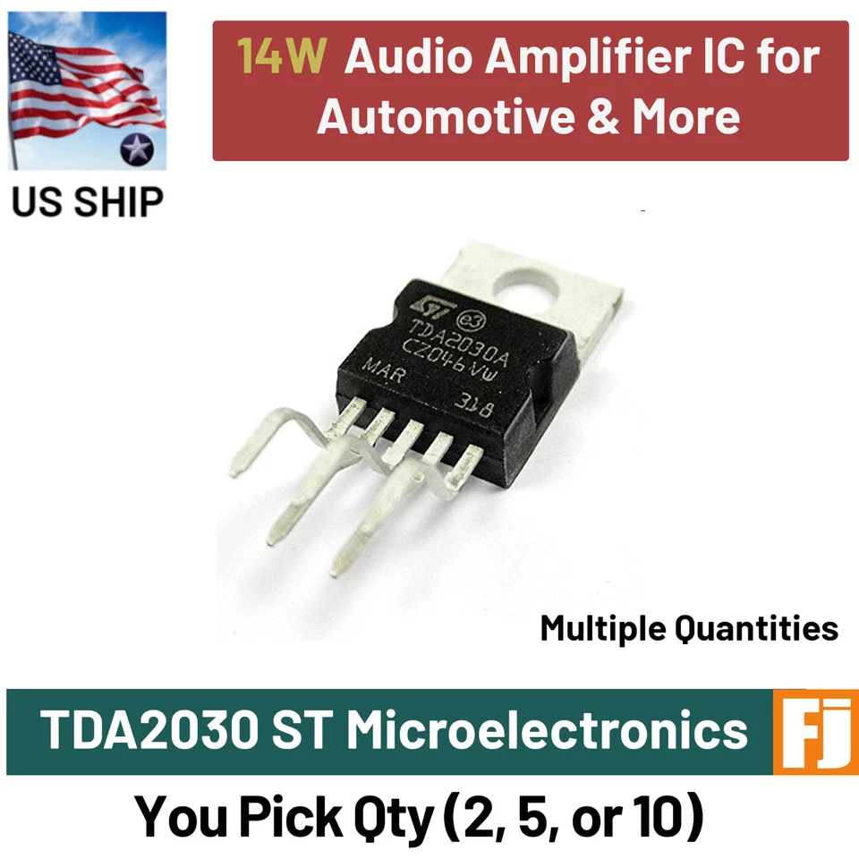 TDA2030 TDA2030A 14W ST ZIP-5 Versatile AUDIO AMPLIFIER IC Car DIY | US Ship