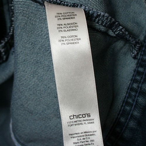 Chico's Platinum Women Denim Blue Jean Collar Rhinestone Buttons Pockets Vest S - Picture 8 of 8