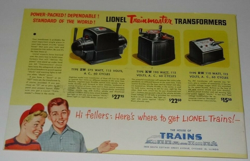 Nuevo Catálogo Lionel 1952 Raro Edición "HOUSE OF TRAINS" Como Nuevo Foto 4 de 4